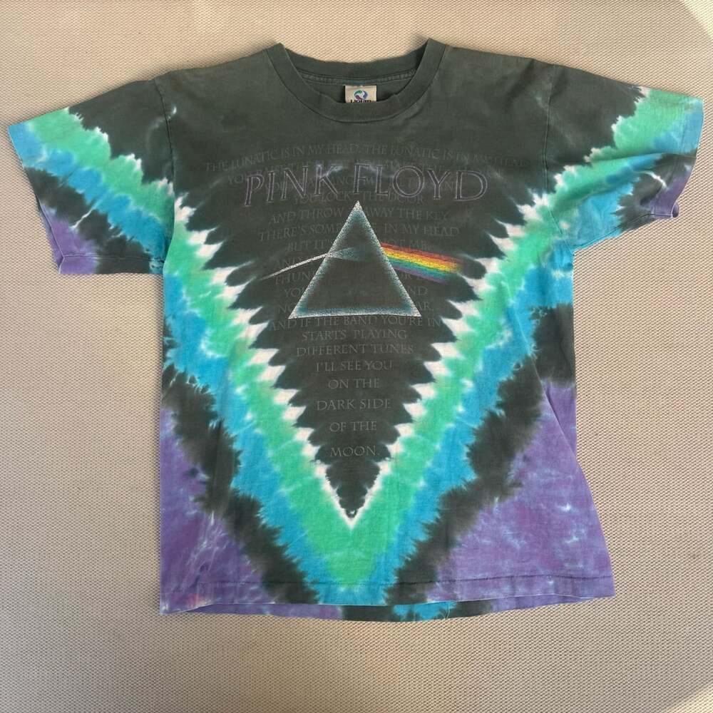Liquid Blue Pink Floyd Dark Side Of The Moon Tie Dye T-Shirt